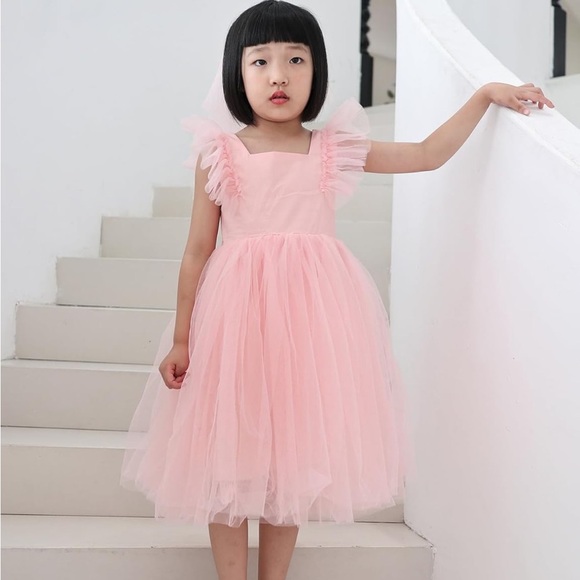 Other - Girl’s Pink Ruffled Tulle Party Dress Size 5/6 Y, 120 cm